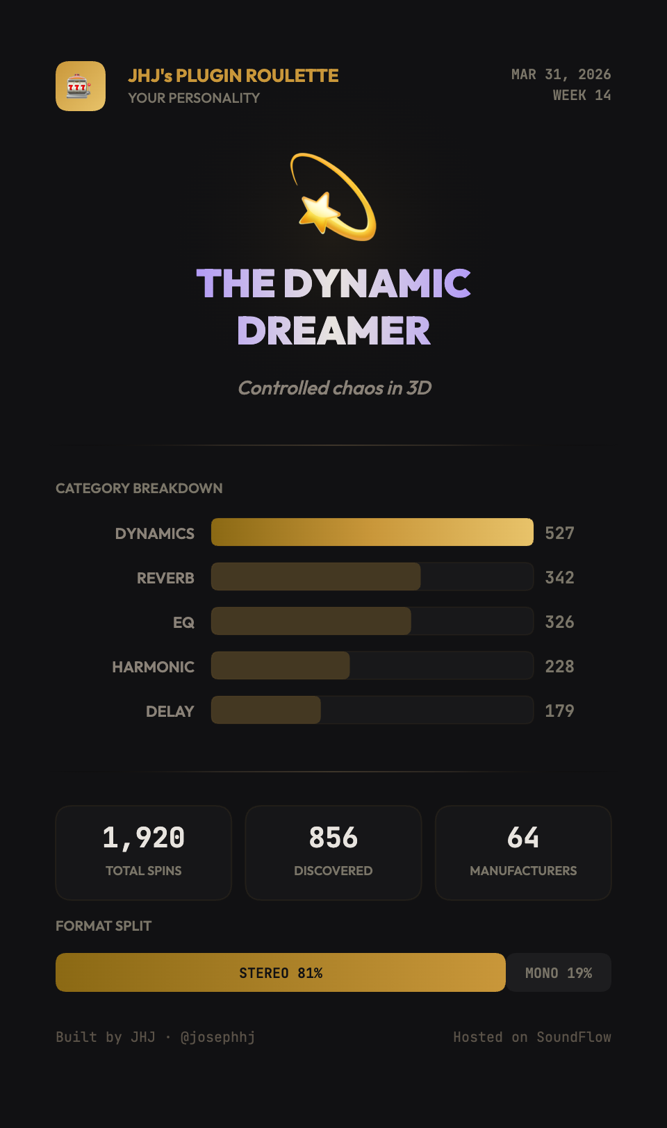 My Stats - personality card